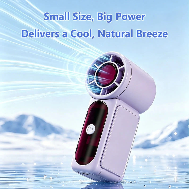 Lenovo Portable Mini Handheld Fan with LED Display Semiconductor Refrigeration High Wind Power Rechargeable Battery Outdoor Fan
