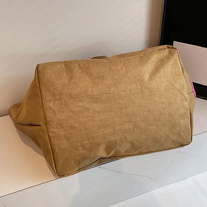 Fashionable and simple large capacity popular solid color handbag, personalized and multifunctional casual letter embroidered sh