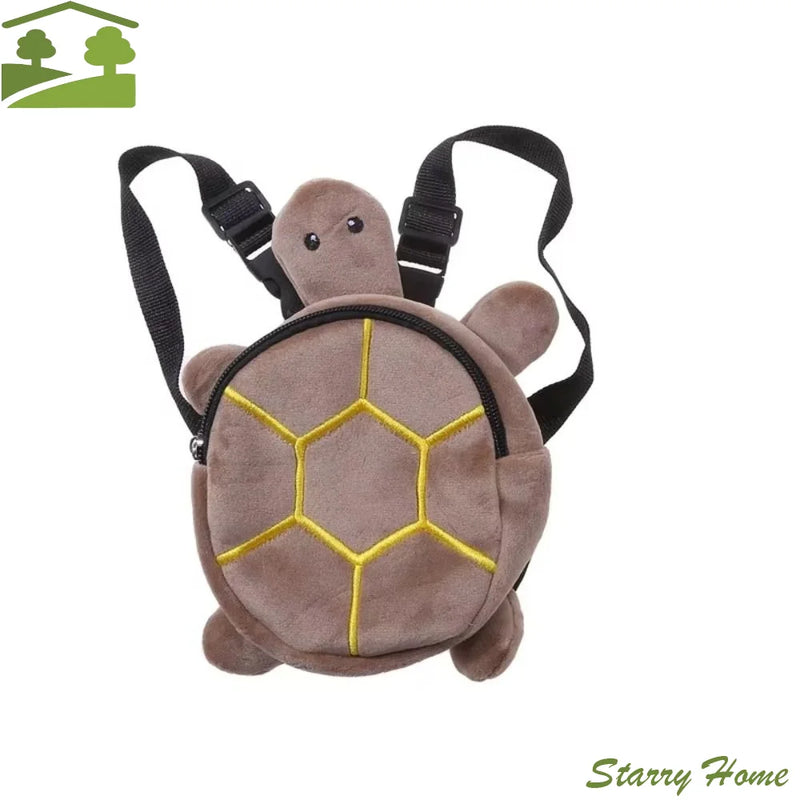 Soft Turtle Shape Dog Backpack Cartoon Portable Dog Snack Bag Large Capacity Adjustable Puppy School Bag Pet Supplies