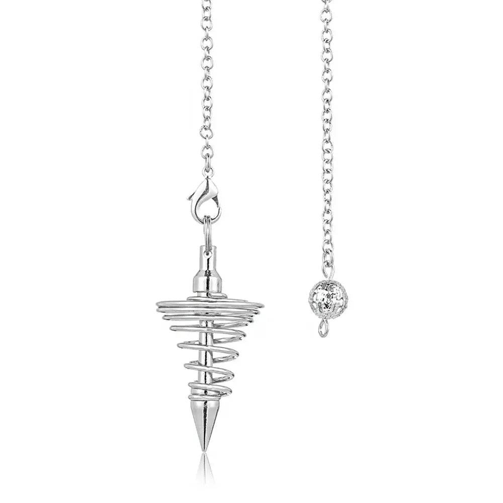 Fashion Jewelry New Rose Gold Dowsing Spiral Cone Pattern Healing Pyramid Pendule Reiki Amulet Reiki Pendulum Pendant