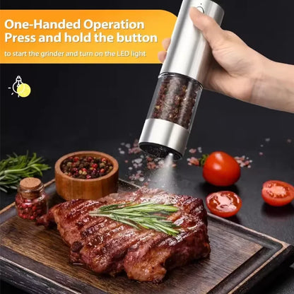 Electric Pepper Stainless Steel Grinder USB Rechargeable Adjustable Salt And Lightweight Cooking Spice Grinder Kitchen Food