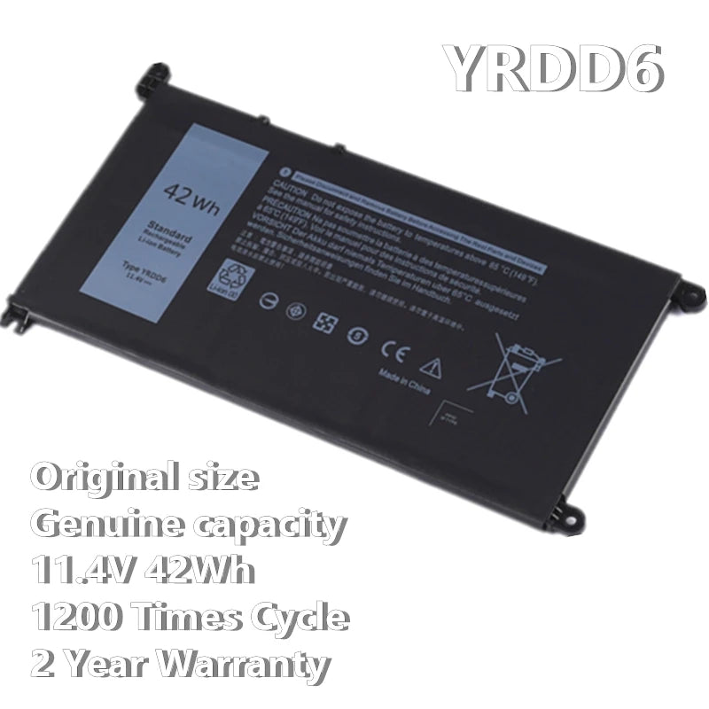 New 42Wh YRDD6 Lattop Battery For Dell Vostro 3491 3501 3590 3490 3591 5490 5581 5481 3400 3401 3405 3500 For Latitude 3300 3379