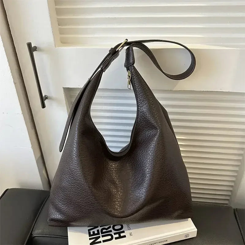 Fashion Leather Tote Bag for Women 2024 Trend Female Simple Large High Capacity Shoulder Bag Women Handbags Messenger Bags