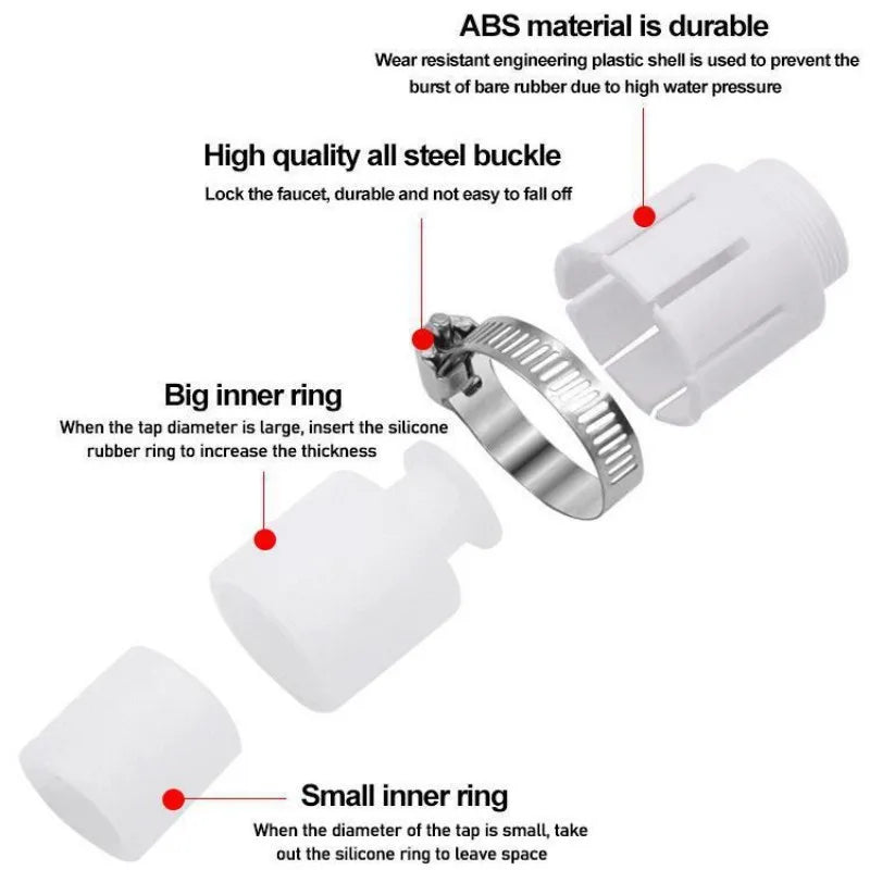 Universal Water Tap Faucet Adapter Shower Anti Splash Head Rotatable Bubbler Fittings Sink Faucet Extender Kitchen Accessories