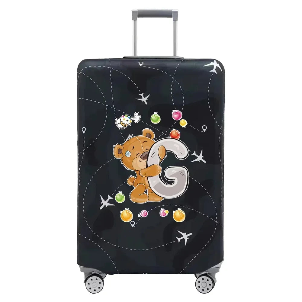 Travel Suitcase Set Is Suitable for 18-32 Inch Stretch Fabric Covers Travel Accessories Luggage Protection Covers Bear Printing