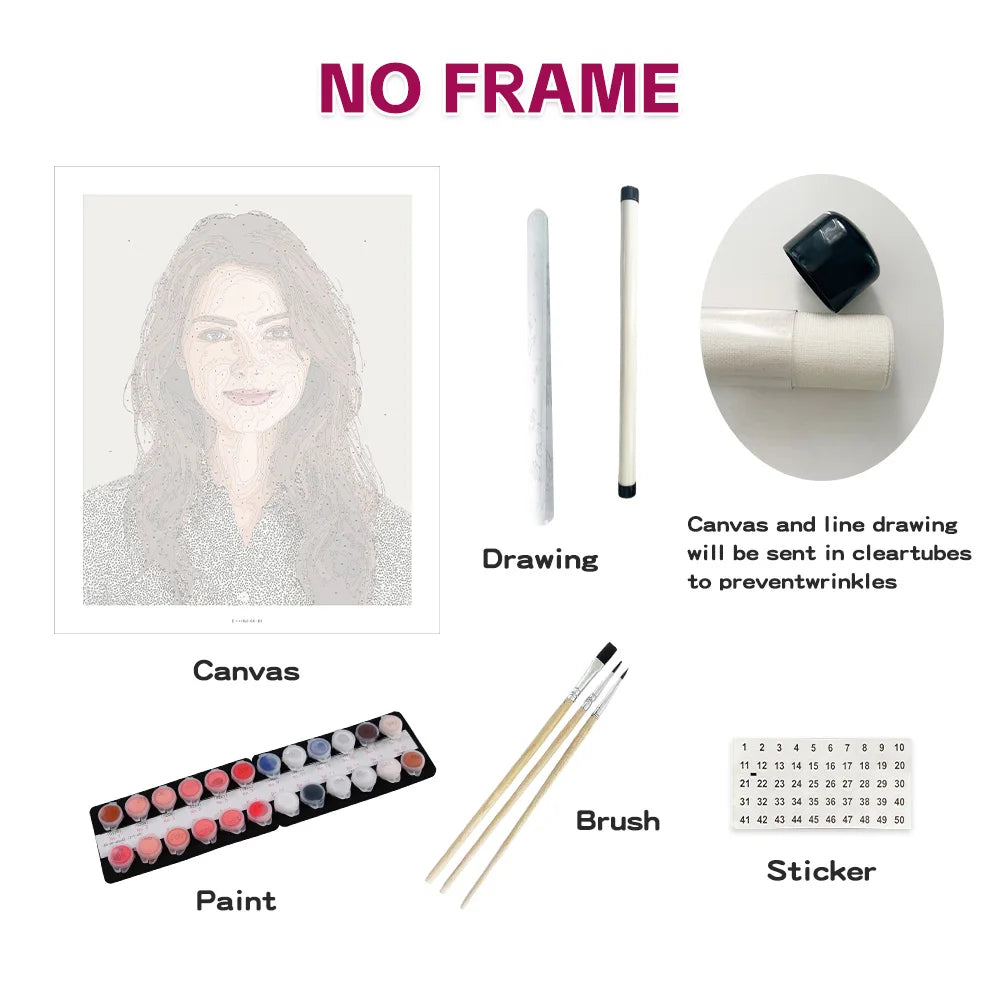 PBYN Customized DIY Paint By Numbers With Frame Photo Custom Coloring By Numbers Diy Gift Landscape Animals Photo Home Decor