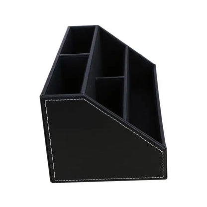 Home Office Wooden Struction Leather Multi-function Desk Stationery Organizer Storage Box, Pen/Pencil ,Cell phone, Business Na