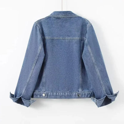 2025New Spring Autumn Denim Jacket Women Big pocke Single-Breasted Casual Ladies Outerwear Korean Fashion Female Cowboy Coat Top