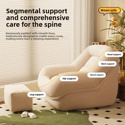 Lazy sofa reclining and sleeping nest small sofa tatami balcony bedroom living room single French retro retro recliner