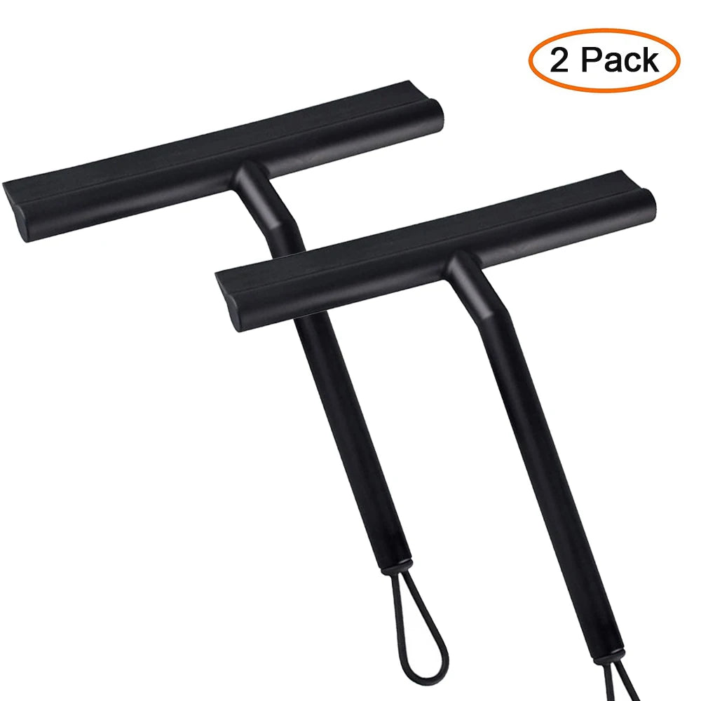 Shower Squeegee  for Glass Door Shower Wall Scraper Cleaner With Silicone Holder Bathroom Mirror Wiper Scraper Glass Cleaning