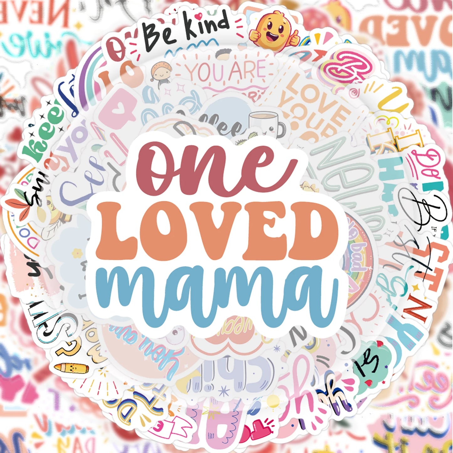 50 Inspirational English Stickers, Vibrant Stickers and Decals, Suitable for Water Bottles, Laptops, Cell Phones, Suitcases, Skateboards, Guitars, Party Decorations