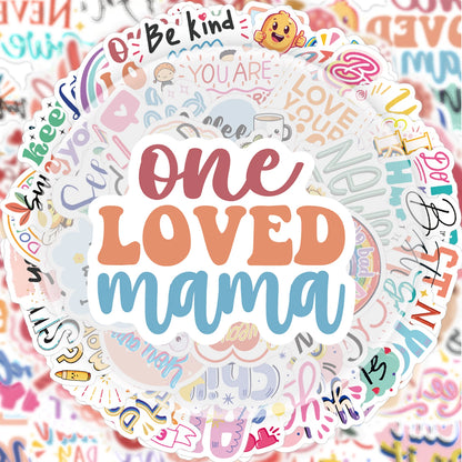 50 Inspirational English Stickers, Vibrant Stickers and Decals, Suitable for Water Bottles, Laptops, Cell Phones, Suitcases, Skateboards, Guitars, Party Decorations