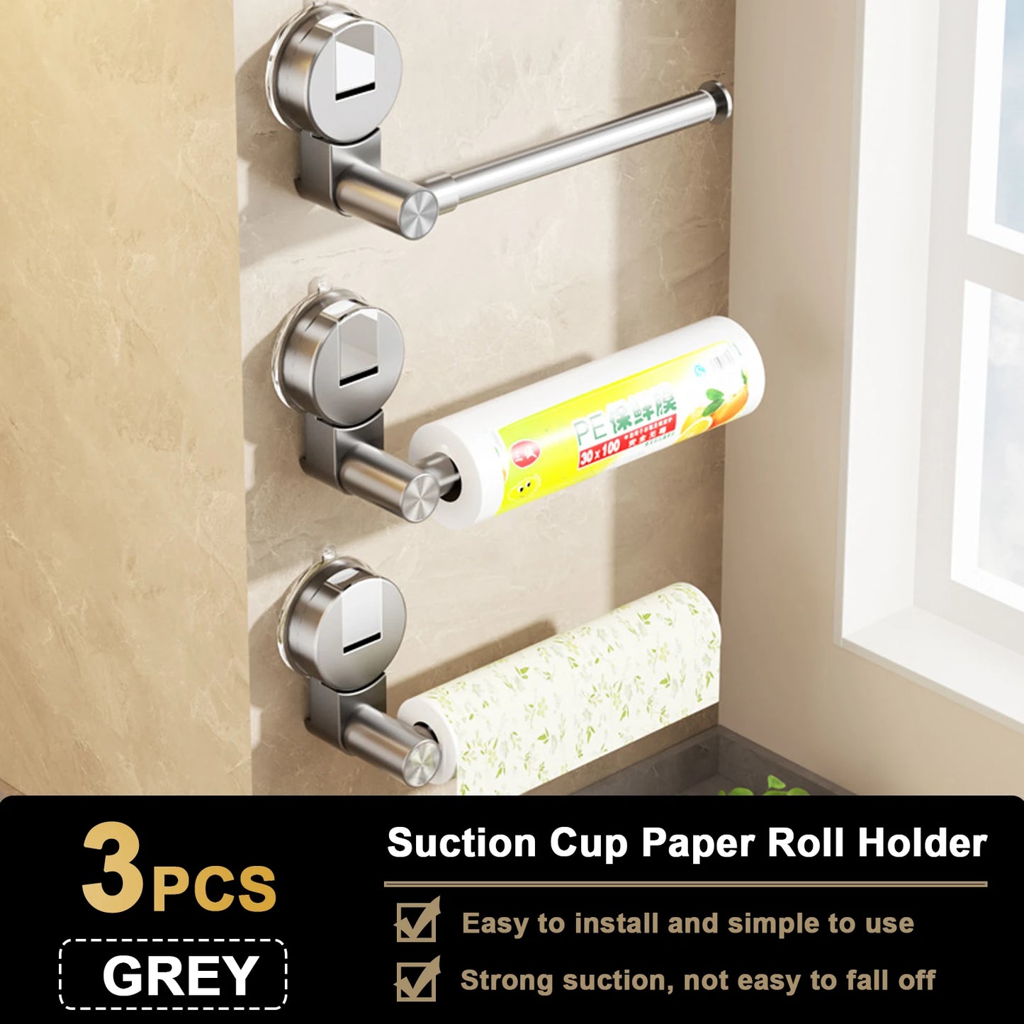 Suction Cup Tissue Hanger Kitchen Paper Towel Holder Toilet Roll Paper Dispenser Cabinet Storage Napkin Rack Bathroom Accessory