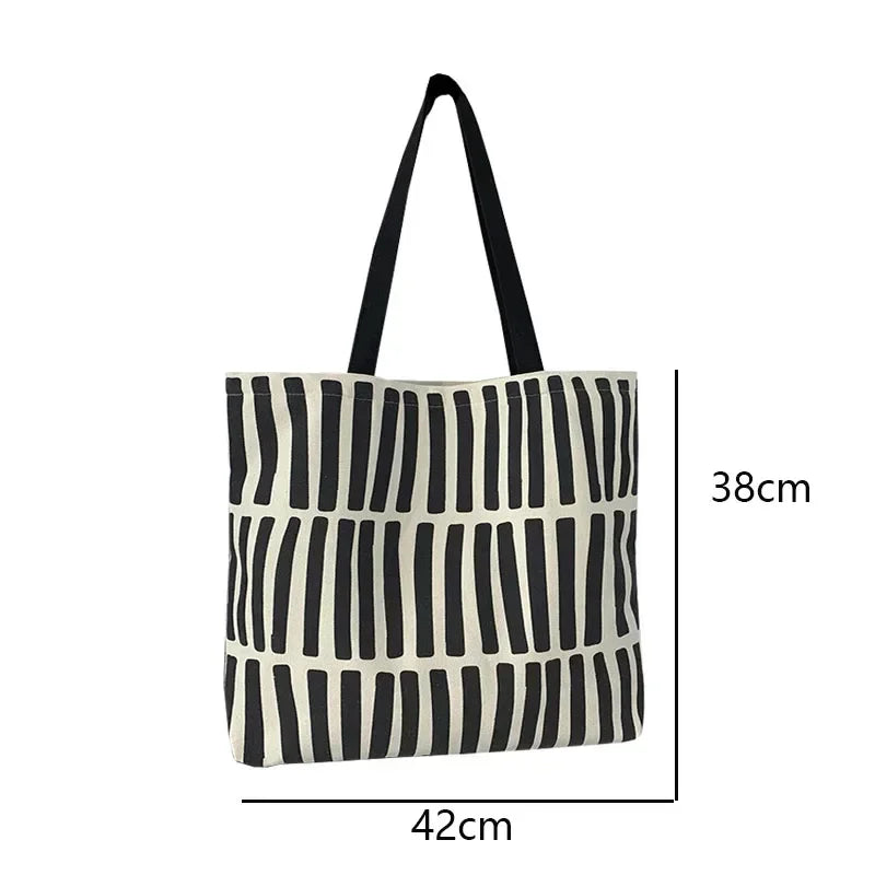 Women Canvas Tote Bag Fashion Korean Cotton Cloth Eco Reusable Shopping Bags Large Ladies Shoulder Shopper Bag Student Handbags