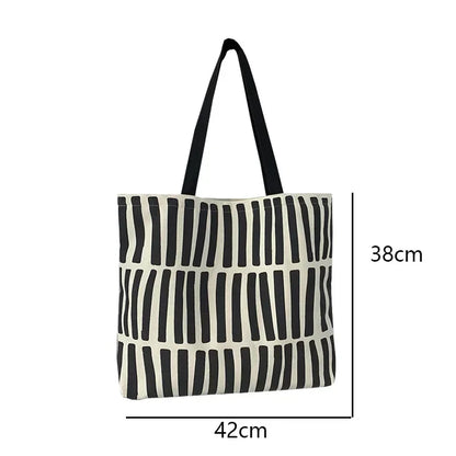 Women Canvas Tote Bag Fashion Korean Cotton Cloth Eco Reusable Shopping Bags Large Ladies Shoulder Shopper Bag Student Handbags