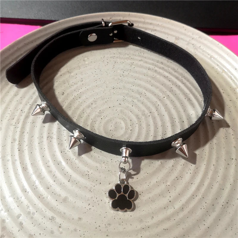 Goth Y2K Angel Wing Feather Star Cross Heart Cat Claw Pendant Bead Chain Choker Necklace For Women Harajuku Jewelry Accessories