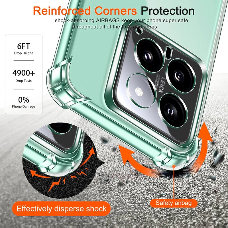 Luxury Clear Shockproof Soft Case For Xiaomi Mi 17 Pro Max 15T 15 14 14T 13 13T 12 12T 11 11T Lite Pro Ultra Thin Cover Case