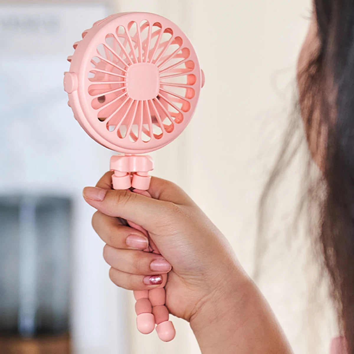 Octopus shape handheld fan standing, hanging and winding 4 forms night light design rechargeable long battery life mini student