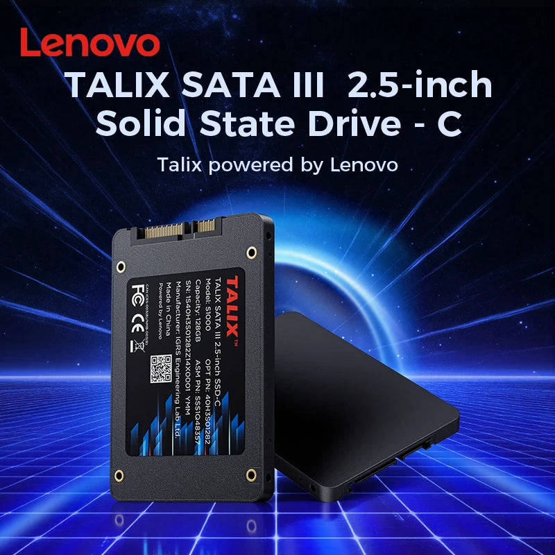 Lenovo TALIX SSD 2.5" SATA 3 III 128GB 256GB 512GB 1TB Internal Solid State Drive 500MB/s High Speed 3D NAND for Laptop Desktop