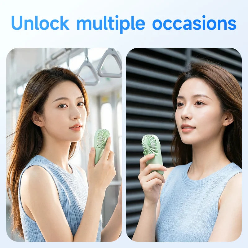 Portable Handheld Small Fan 5-speed Wind 1200mah Battery Capacity Mini USB Rechargeable Handheld Fan Suitable Outdoor