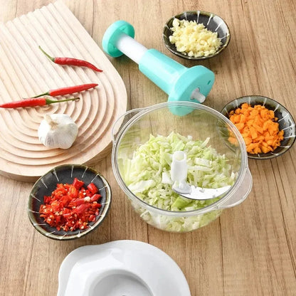Manual Food Chopper Vegetable Chopper Hand Press Household Garlic Press Multifunctional Meat Grinder for Fruits Veggies Salad
