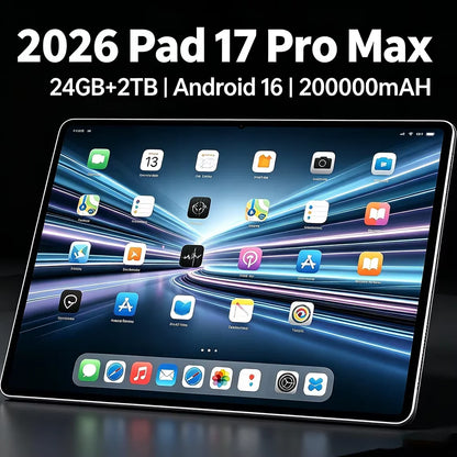 2026 Pad 17 Pro Max Tablet PC 11 Inch 24GB 2T Android16 Snapdrago 8gen3 5G Dual SIM Call WIFI 20000mAh Tablet Face Recognition