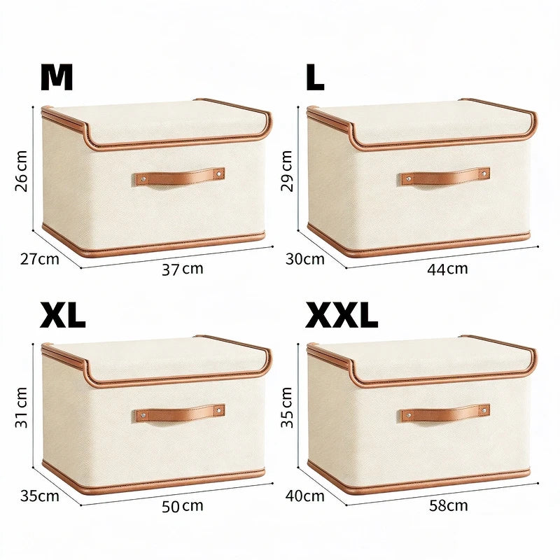 Fabric Box With Lid Large Storage Box Use Wardrobe Clothing Organizing  Quilt Storage Box Clothes Toys Storage Organizer