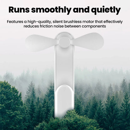 Portable Fan Mini Handheld Fan USB Recharge 3 Speed Hand Held Small 2 in1 Pocket Fan with Power Bank Feature