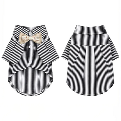 Pet Dog Clothes Bowknot Striped Shirts Thin Summer Blue Fashion Chihuahua Stripe Shirt for Small Dogs Clothing Wholesale