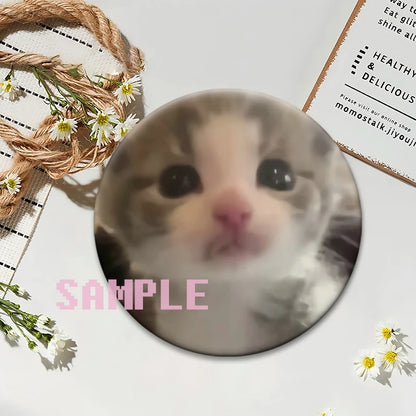 Cute Cats Meme Button Pins Funny Creative Animal Brooches Round Exquisite Tinplate Badge for Backpack Jewelry Accessories Gifts