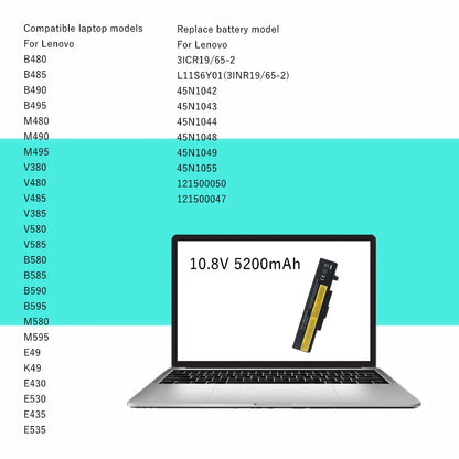 Laptop Battery For Lenovo M580 M595 E49 E430 E435 E535 V480 V485 V380 V385 V580 V585 B580 B585 B590 B595 E530