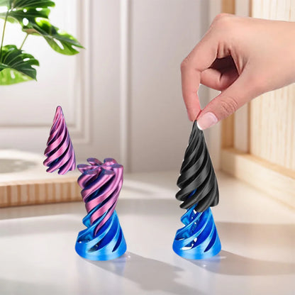 2024 3D Printed Helix Screw Fidget Toy Impossible Pyramid Passthrough Sculpture Spiral Cone Decompression Decorative Ornaments