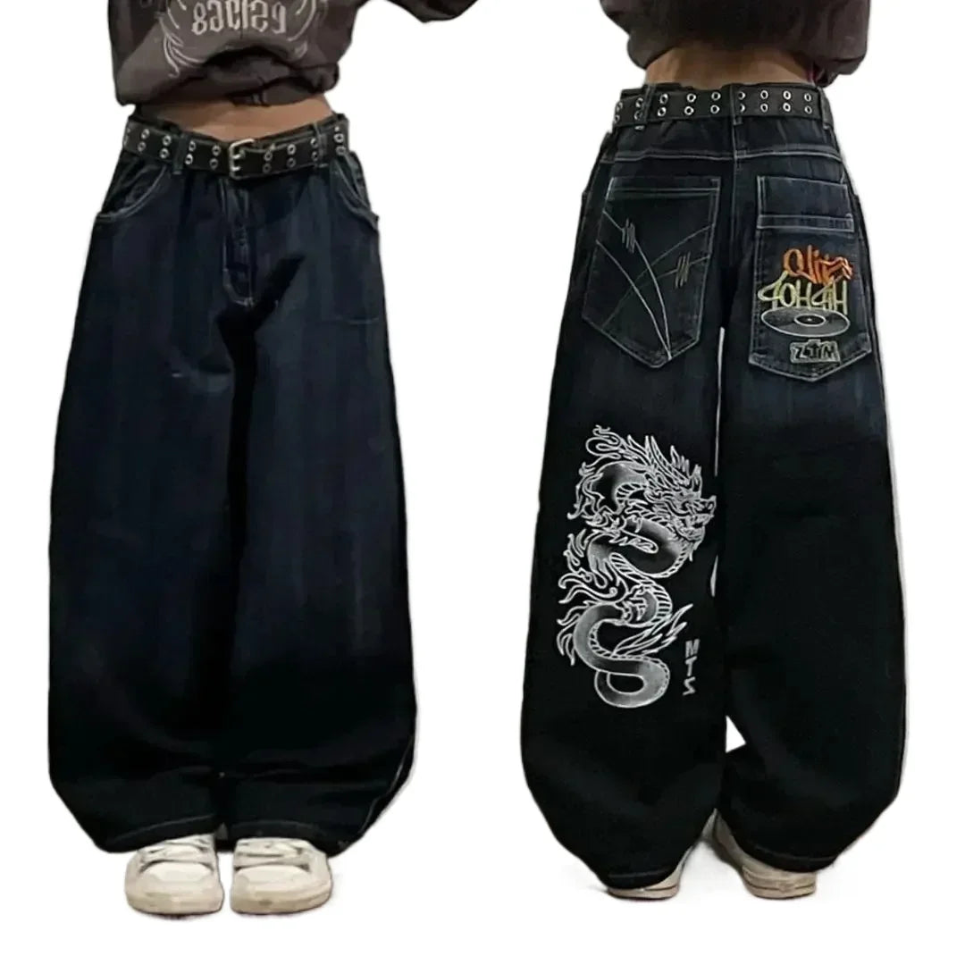 Street Y2K New Fashion Trend Clearance Spot Special Straight Jeans Women Harajuku Hip Hop Oversized Wide-leg Pants Unisex Jeans