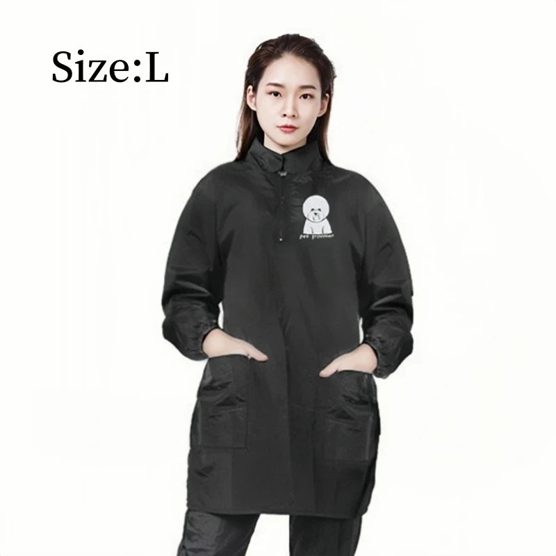 Long Style Pet Dog Grooming Clothing Pet Shop Groomer Uniform Waterproof Anti Hair Working Clothes Hair Salon Hairdresser's Robe