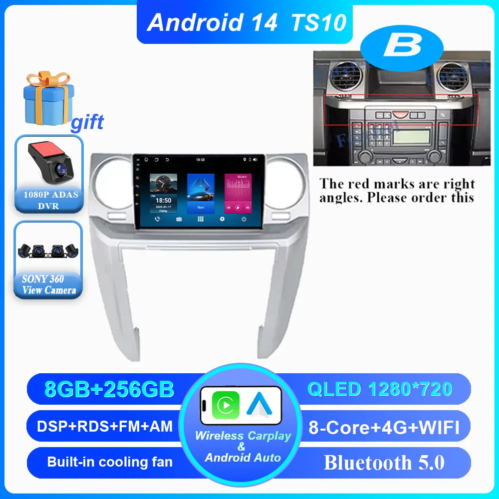Car Android 16 GPS Navigation For Land Rover Discovery 3 2004 -2009 Auto Radio Stereo Multimidia Video Player Carplay NO 2DIN 4G
