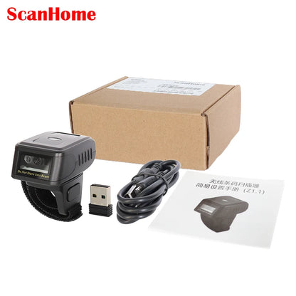 ScanHome Blue  tooth Ring Scanner Wireless scanner Hands-Free Wired MINI Scanner Reader Code Scanning Machine SH-2400