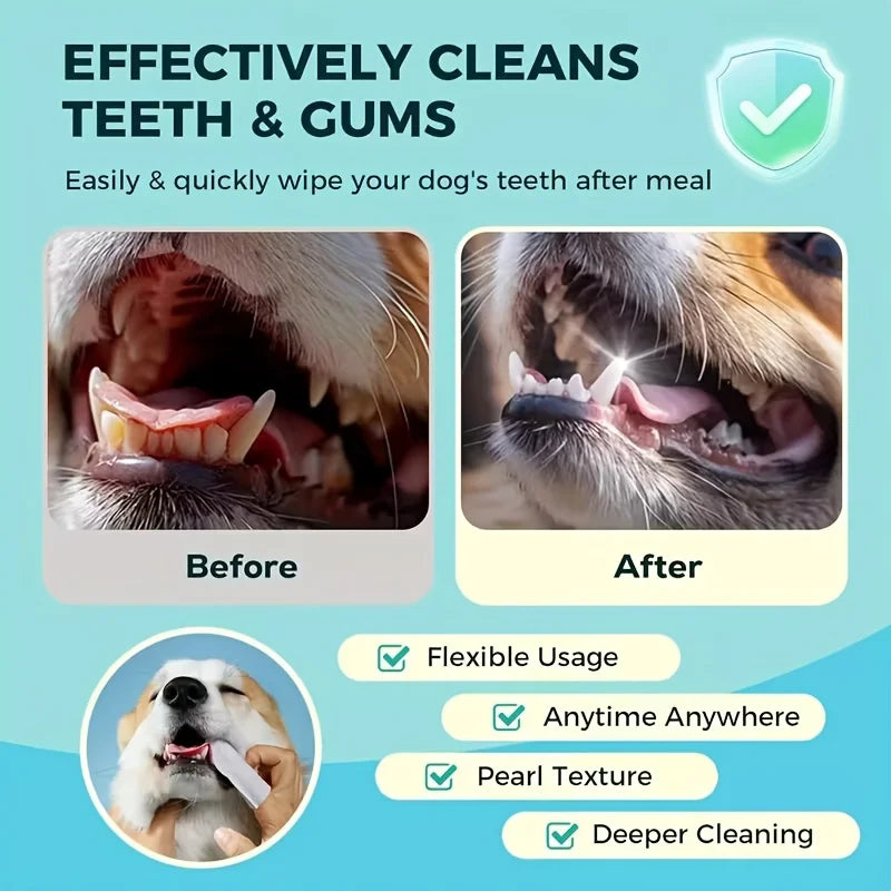 50 PCS Pet Cleaning Products Ear Cleaning Wipes Ear Care Fingertips Ear Mite Removal Cat and Dog Ear Cleaning Pet Products