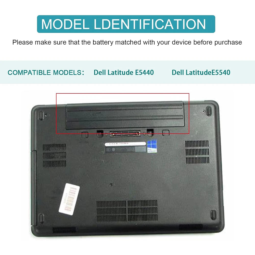Laptop Battery for Dell Latitude E5440 E5540 Battery Type VVONF VV0NF N5YH9 CXF66 F49WX 0K8HC 1N9C0 451-BBIE 11.1V 58Wh 6Cell
