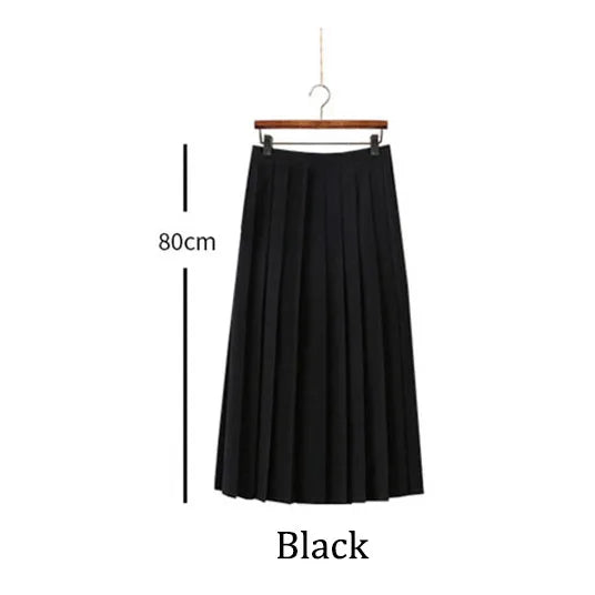 Black / Dark Blue Women Pleated Skirts Short Long Girl Women Summer High Waist Japanese JK Skirts Fashion Student Uniform Skirt
