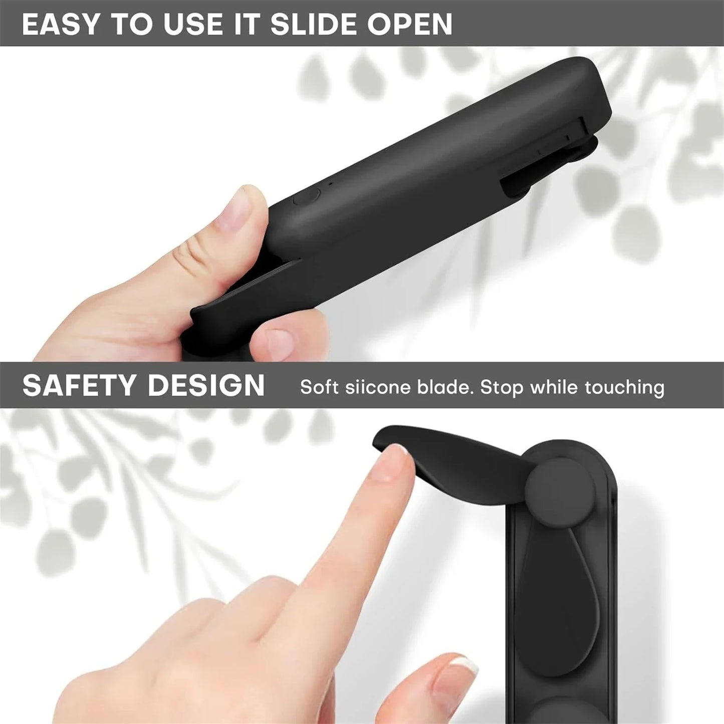 Portable Mini Handheld Fan, Small Pocket Fan, USB Rechargeable Personal Fan with Power Bank, Travel Essentials for Women