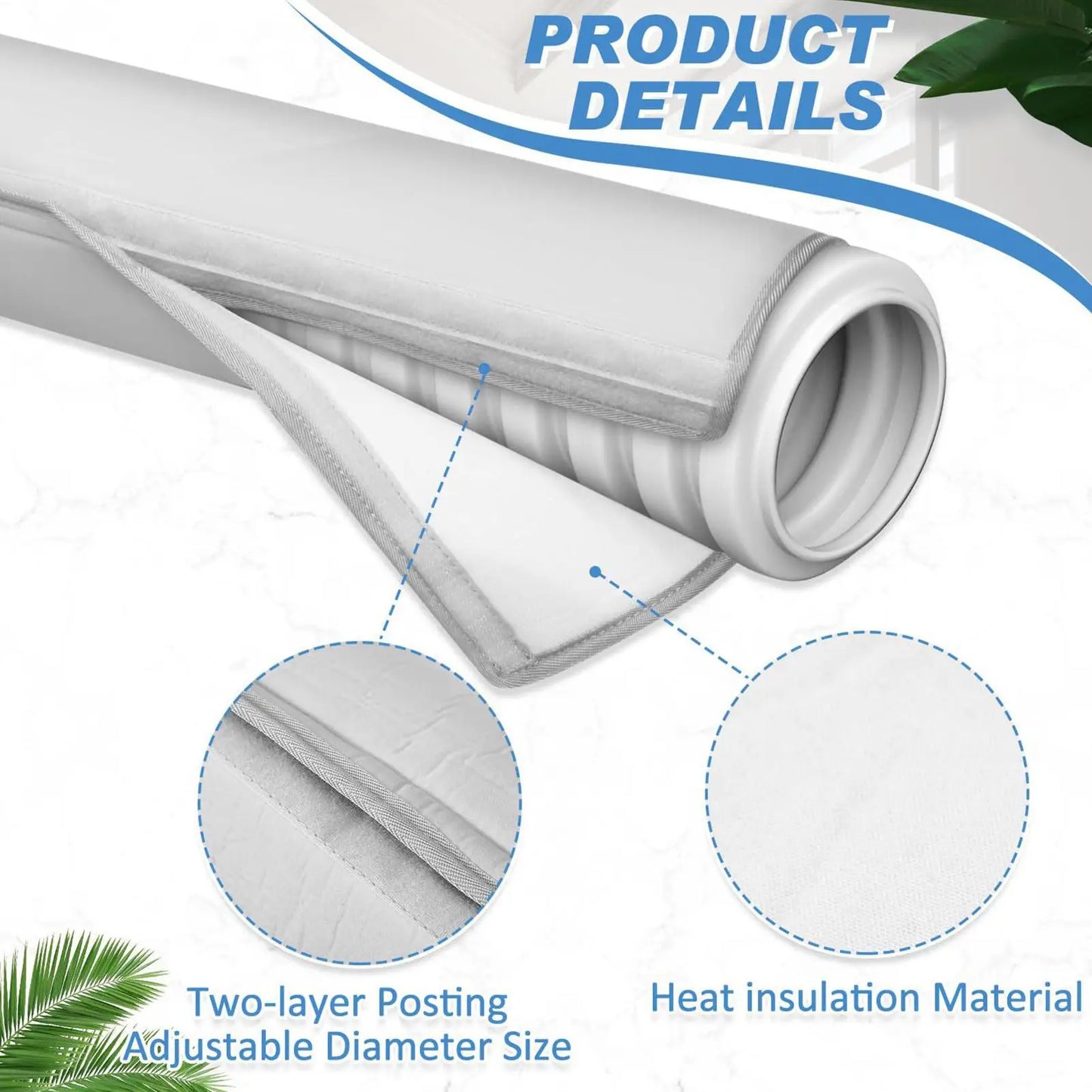 Portable AC Hose Insulation Sleeve Thermal Pipe Sleeve Portable Air Conditioner Hose Cover for 5 & 5.9inch Diameter Home Garage
