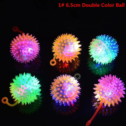 Event LED Light Up Flashing Massage Bouncing Glowing Spiky Ball Gift Glow Party Supplies