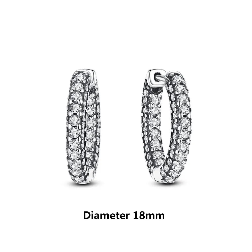 New 2026 Original 925 Sterling Silver Earrings For Women Piercing Hoop Love Heart Earings Rose Gold Wedding Gift Luxury Jewelry
