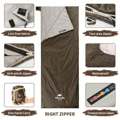 Naturehike Camping Sleeping Bag Outdoor Ultralight LW180 Waterproof Sleeping Bag Hiking Traveling Climbing 3 Seasons