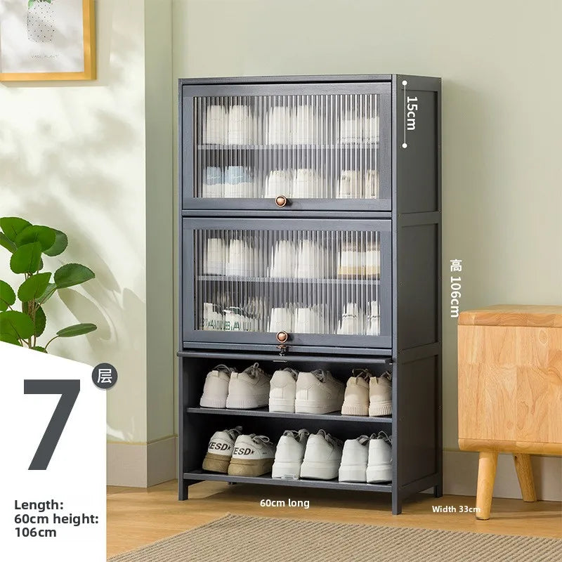 Shoe cabinet multi-layer storage rack household simple door entry balcony indoor large-capacity dust-proof shoe rack