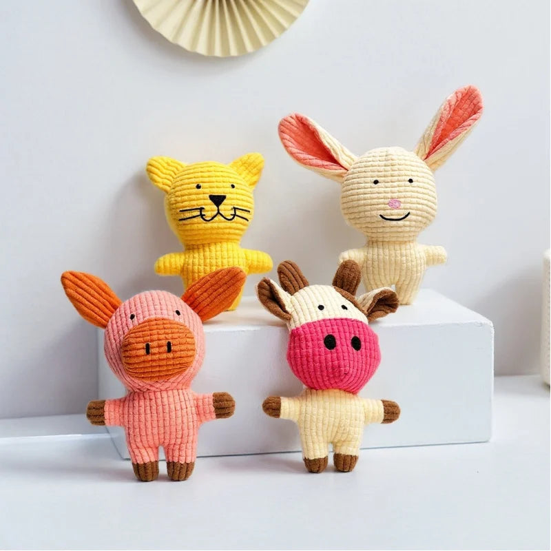 Pet Supplies: Durable Chew-Resistant Corn Plush Toys for Cats and Dogs, with Sound and Various Cartoon Designs