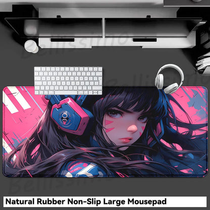 Gaming Accessories O-Overwatch D-D.va Mouse Pad Large Keyboard Mousepad Pc Cabinet Deskmat Xxl Extended Mats Gamer Mausepad