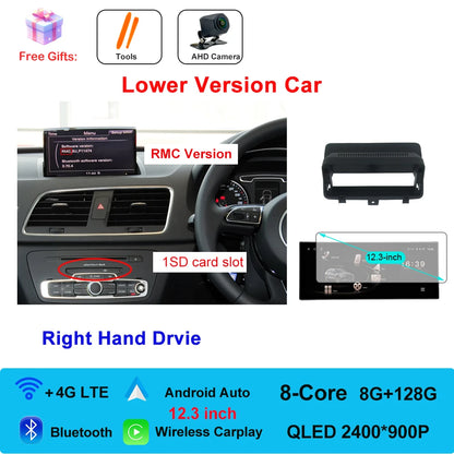 Car Radio Navigation GPS Multimedia Video Player Tools For Audi O3 2013-2018 Right Hand Drvie Android 16 Auto Carplay 12.3"