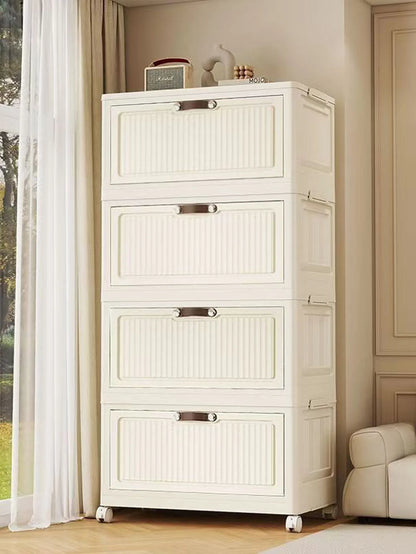 Storage Cabinet Foldableing Storage Box Home Living Room Toy Cabinet Storage Rack Snack Cabinet Organizer Box Kitchen Storage Cabinet Folding Storage Cabinet Organizer