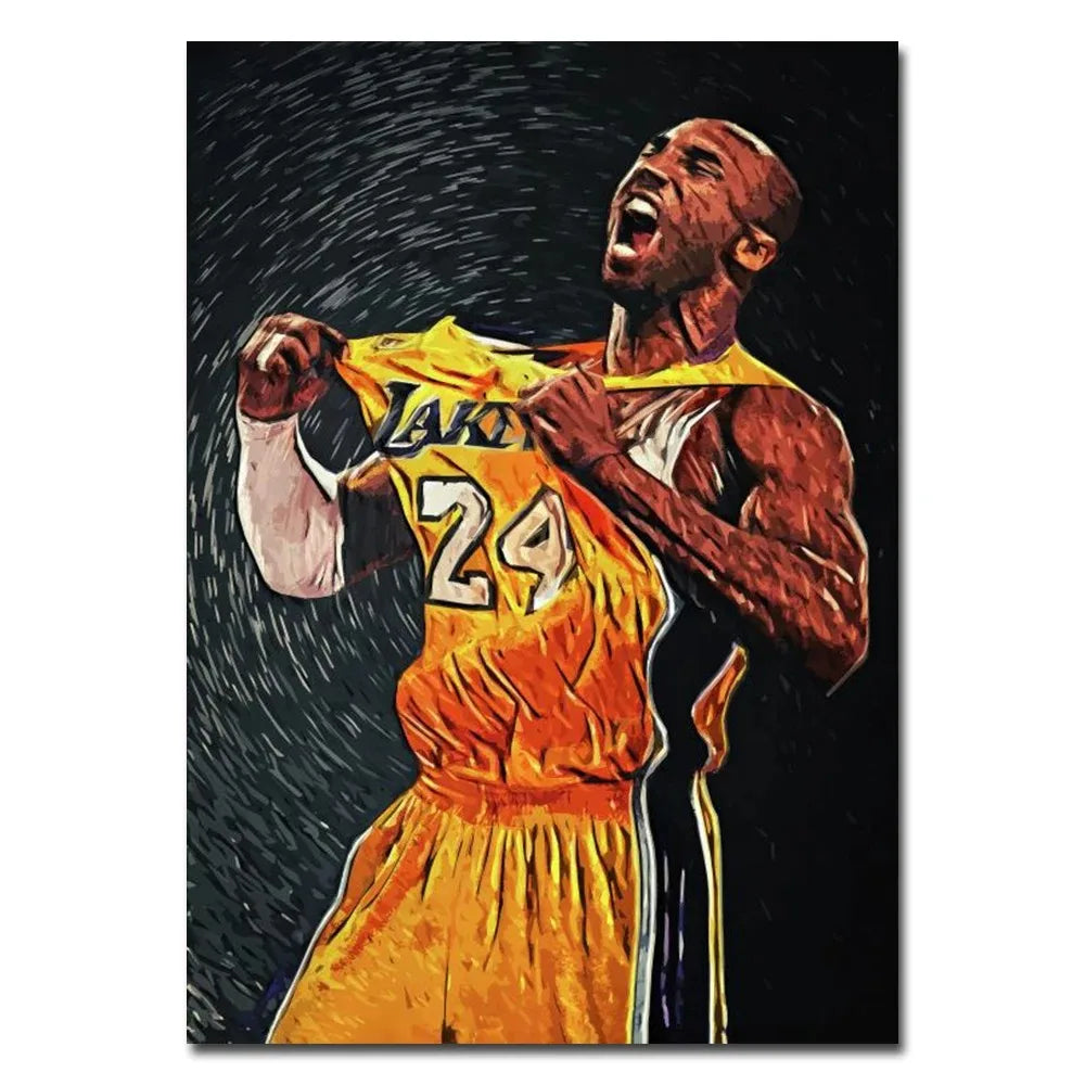 Famous Basketball Stars Wall Art Poster Abstract Graffiti Mural Modern Home Decor Canvas Painting Room Decorate Prints Pictures